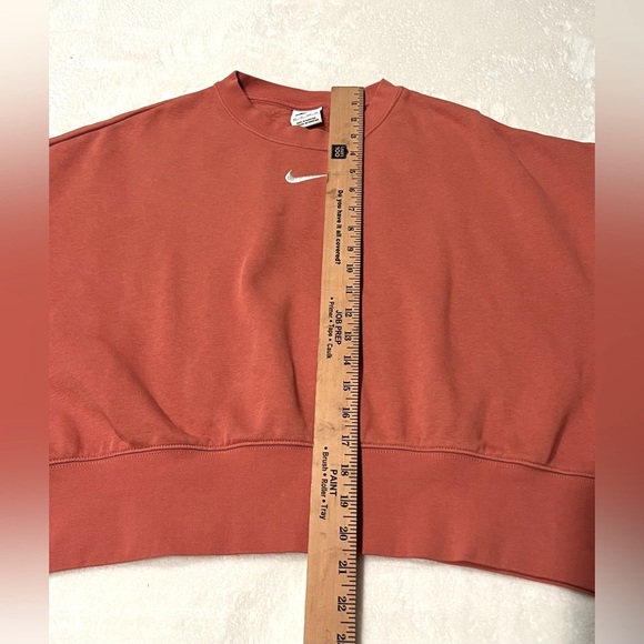 NIKE Sportswear Womens Oversized Crop Crewneck Sweatshirt, Size XS, Madder Root - Picture 8 of 15